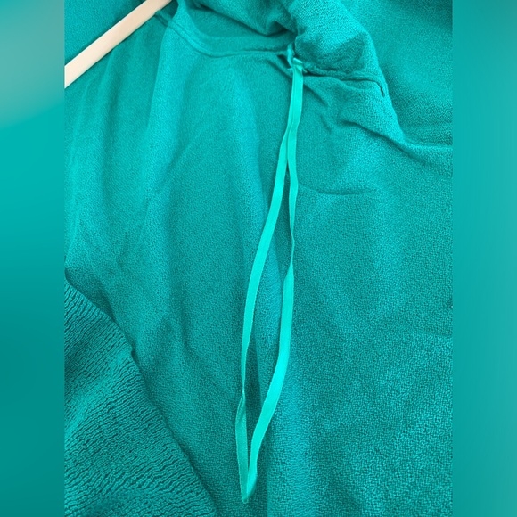 Chico’s Teal Ruffled Open Front Cardigan - sz 2 (L) - Picture 8 of 12